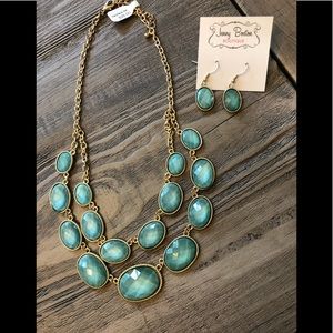 Jenny Boston Boutique Teal necklace/ earrings